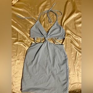 Brand new white fox tie dress